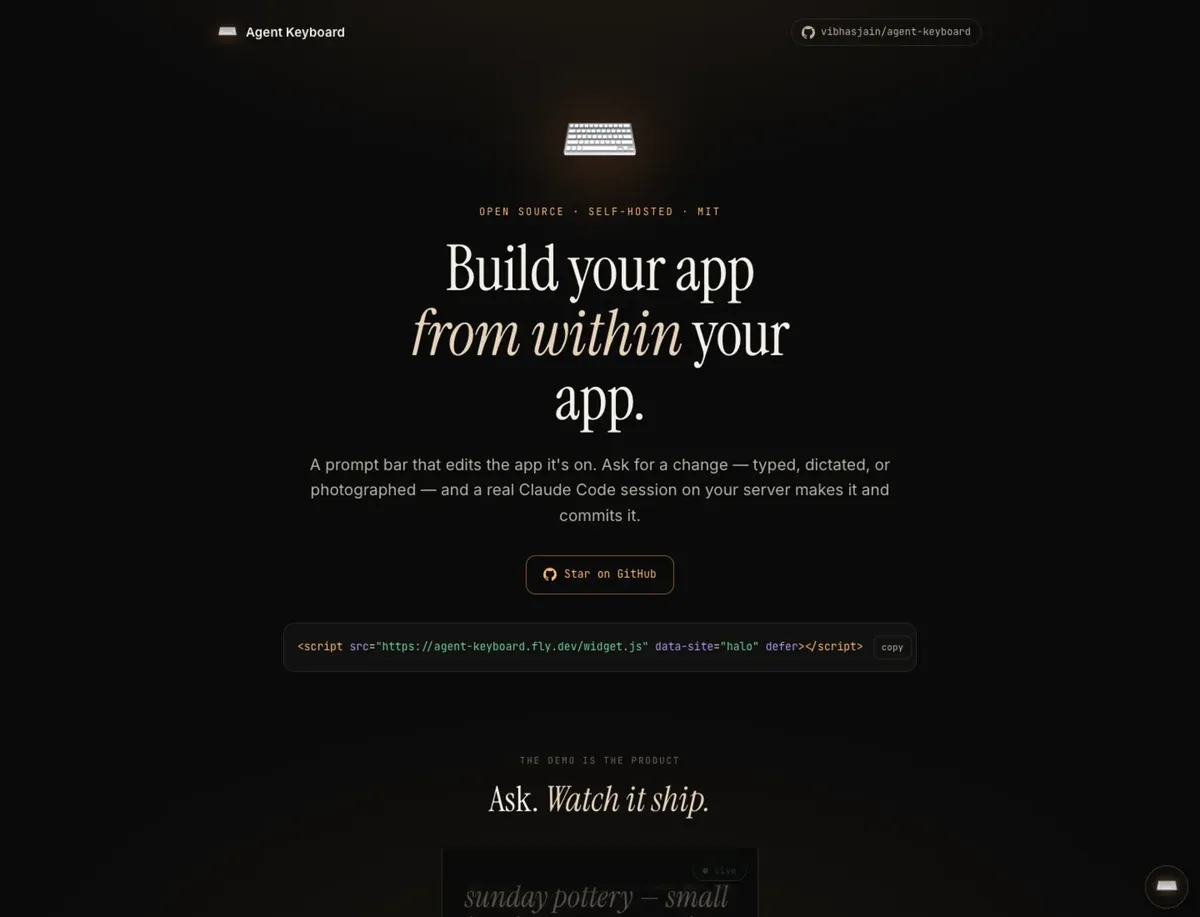 Agent Keyboard homepage